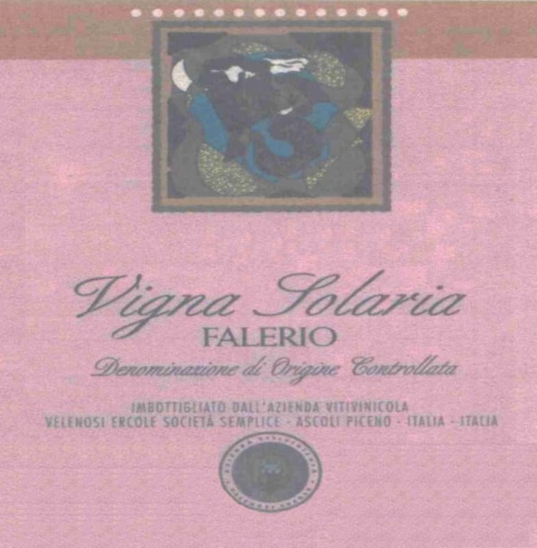 Velenosi Falerio Vigna Solaria 2007 Front Label