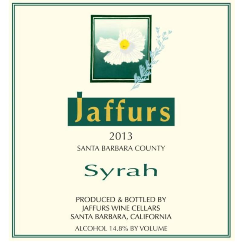Jaffurs Santa Barbara County Syrah 2013 Front Label