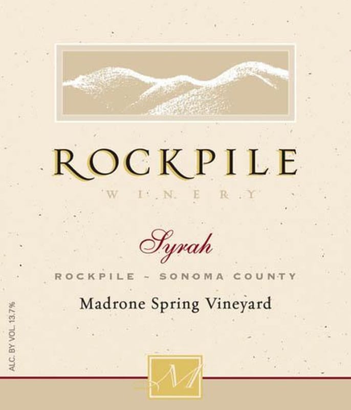 Mauritson Rockpile Madrone Spring Vineyard Syrah 2012 Front Label