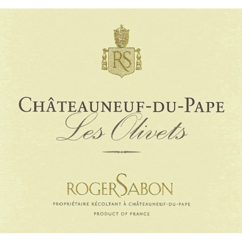 Roger Sabon Chateauneuf-du-Pape Les Olivets 2012 Front Label