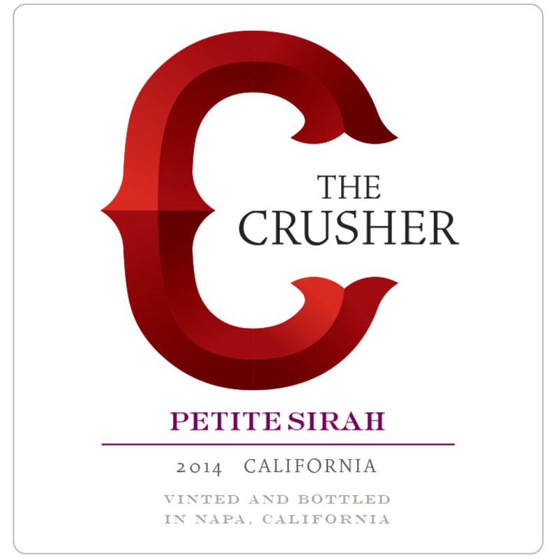The Crusher Petite Sirah 2014 Front Label