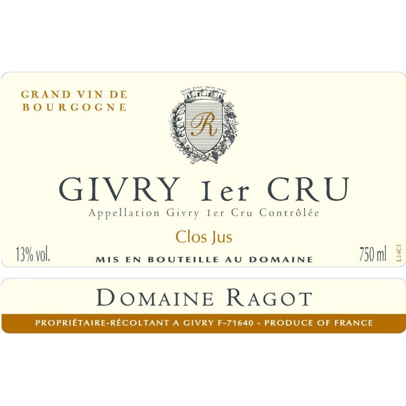 Domaine Ragot Premier Cru Clos Jus 2013 Front Label