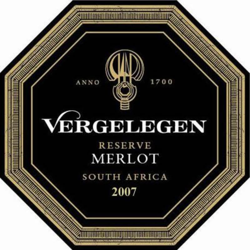 Vergelegen Reserve Merlot 2007 Front Label