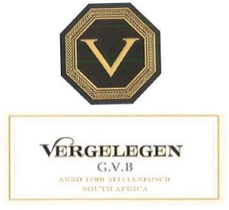 Vergelegen G.V.B White 2015 Front Label