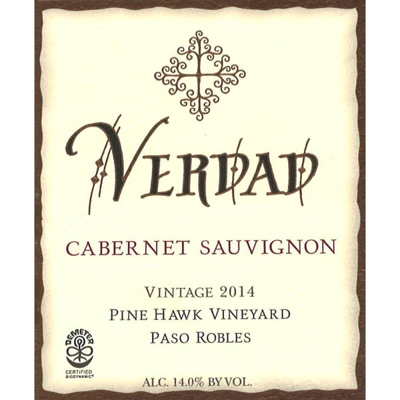 Verdad Pine Hawk Vineyard Cabernet Sauvignon 2014 Front Label