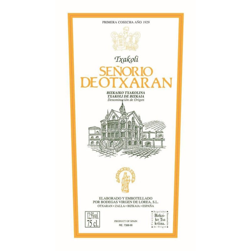 Bodegas Virgen de Lorea Senorio de Otxaran Txakoli 2015 Front Label