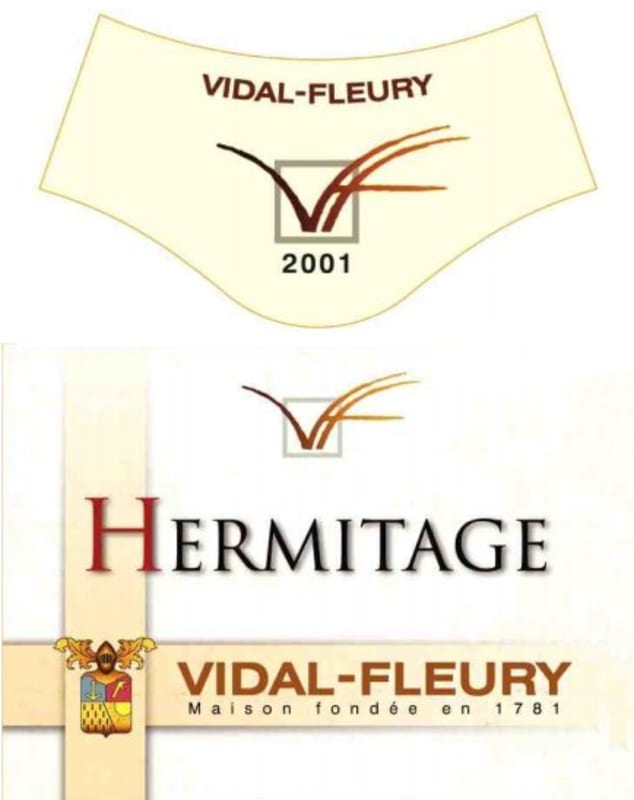 Vidal-Fleury Hermitage 2001 Front Label