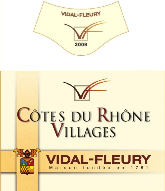 Vidal-Fleury Cotes du Rhone Villages 2009 Front Label