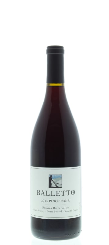 Balletto Winery Russian River Valley Estate Pinot Noir 2014 Front Bottle Shot