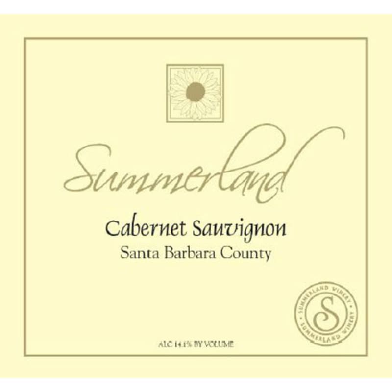 Summerland Santa Barbara Cabernet Sauvignon 2014 Front Label