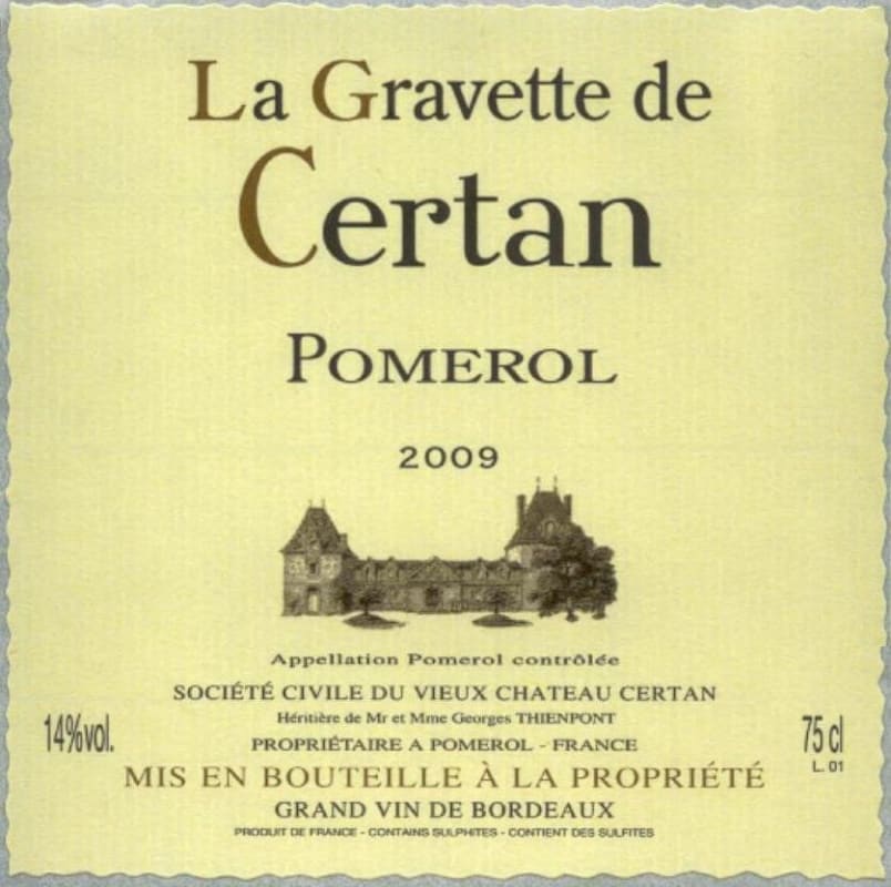 Vieux Chateau Certan La Gravette de Certan 2009 Front Label