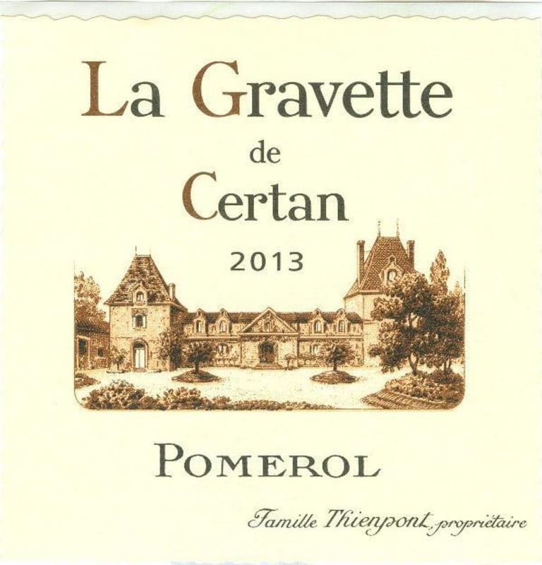 Vieux Chateau Certan La Gravette de Certan 2013 Front Label