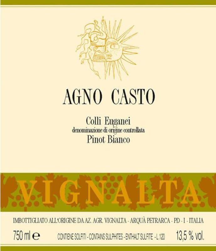 Vignalta Agno Casto Pinot Bianco 2012 Front Label
