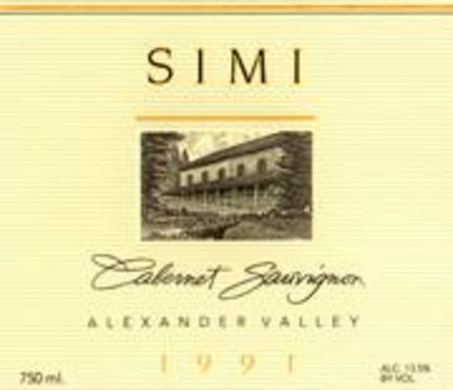 Simi Alexander Valley Cabernet Sauvignon 1996 Front Label