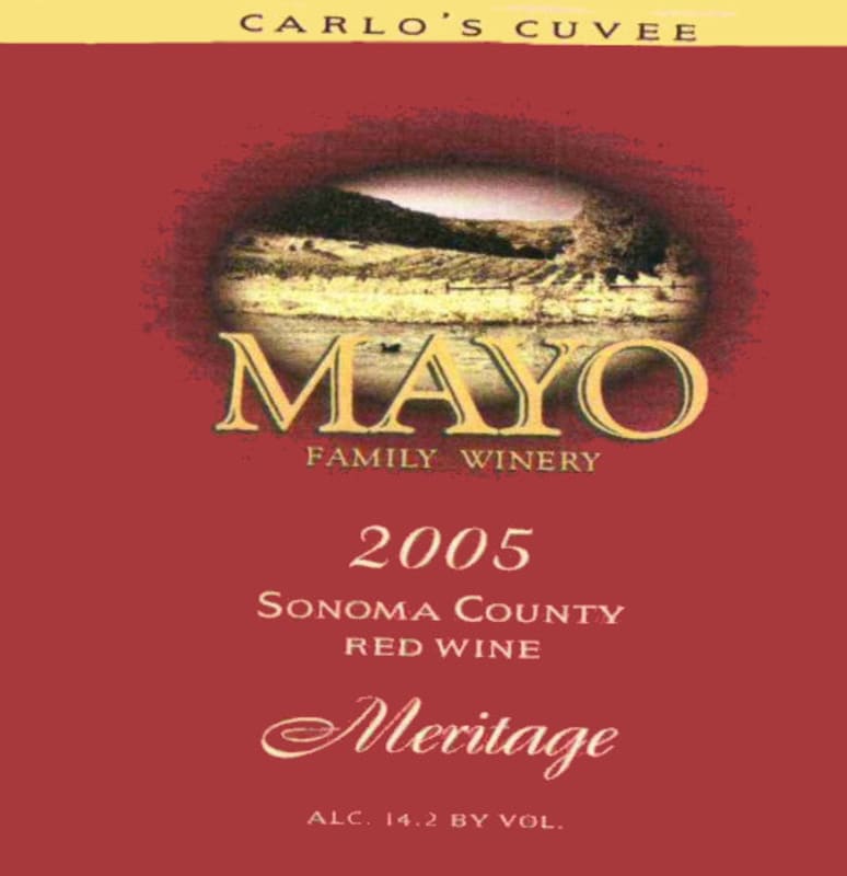 Mayo Family Carlo's Cuvee Meritage 2005 Front Label