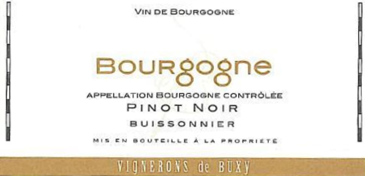 Vignerons de Buxy Bourgogne Pinot Noir Buissonnier 2008 Front Label