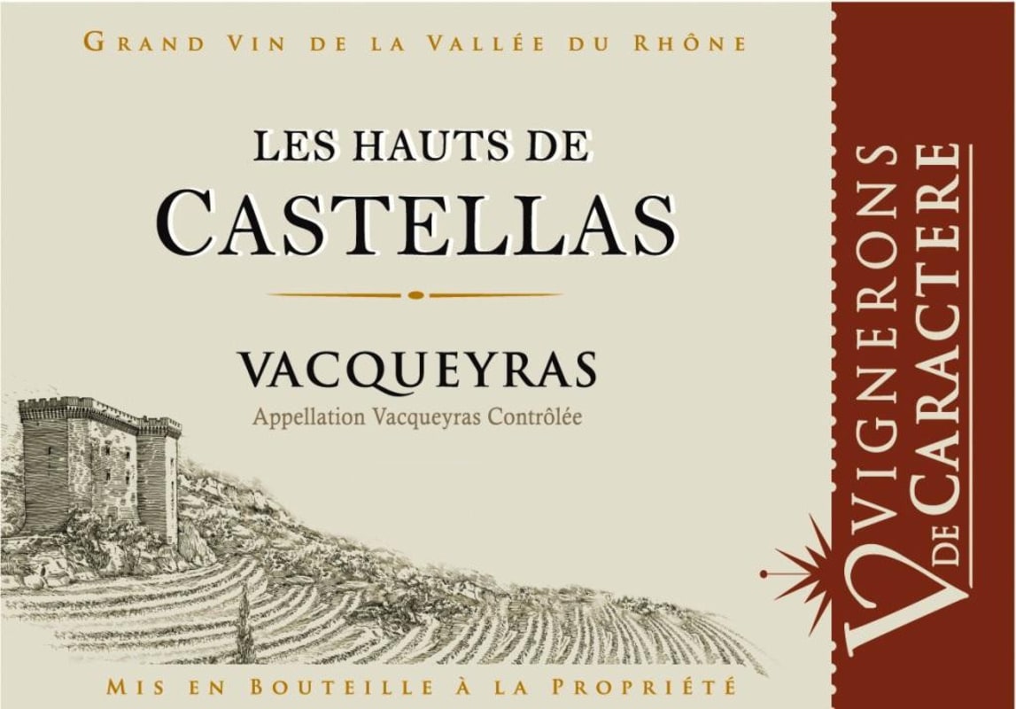 Vigerons de Caractere Vacqueyras Les Hauts du Castellas 2008 Front Label