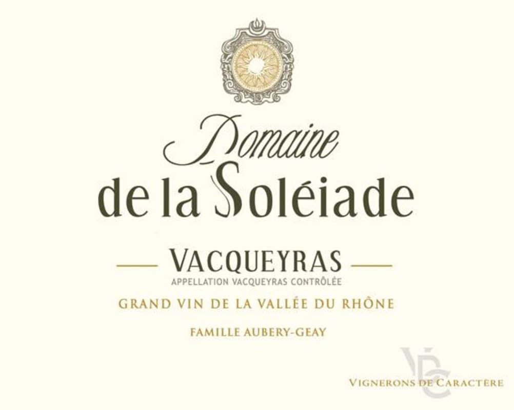 Vigerons de Caractere Vacqueyras Domaine de la Soleiade 2010 Front Label