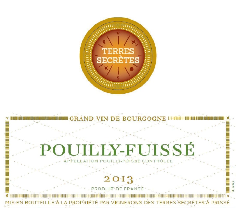 Vignerons des Terres Secretes Pouilly-Fuisse Blanc 2013 Front Label