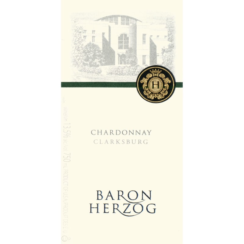 Baron Herzog California Chardonnay (OU Kosher) 2014 Front Label