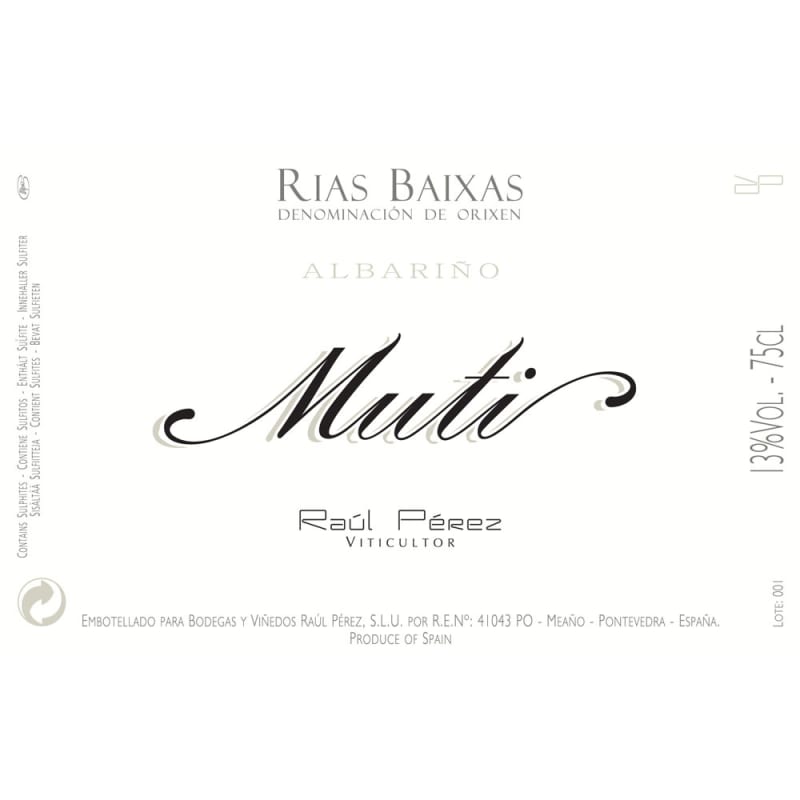 Bodegas Raul Perez Muti Albarino 2014 Front Label