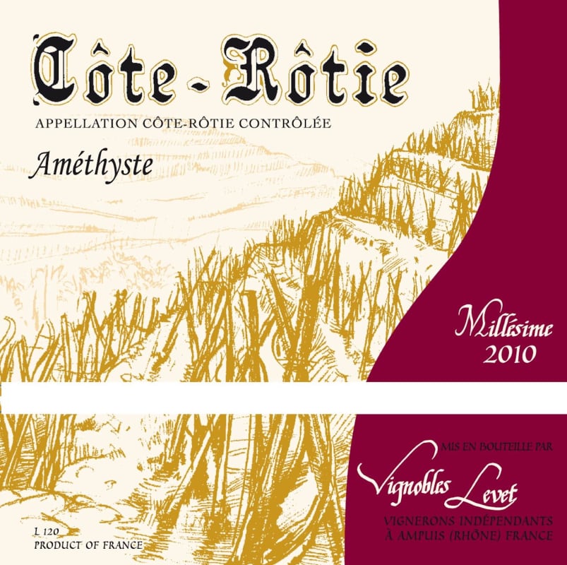 Levet Cote-Rotie Cuvee Amethyste 2010 Front Label