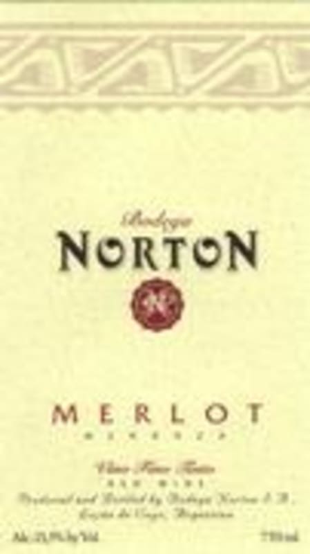 Bodega Norton Merlot 1996 Front Label