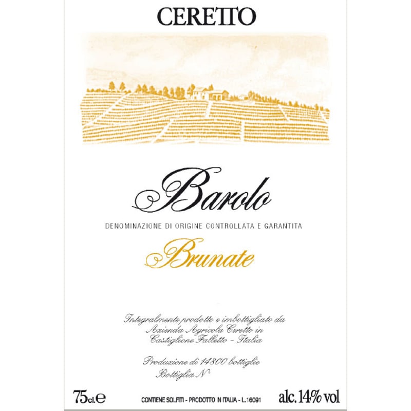 Ceretto Barolo Brunate 2010 Front Label