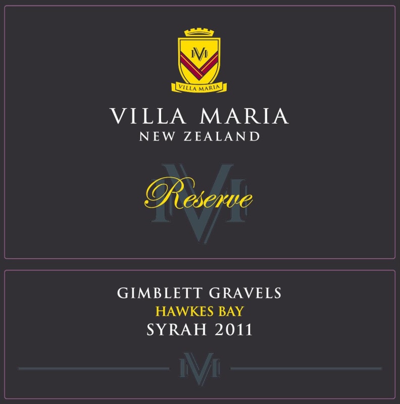 Villa Maria Reserve Syrah 2011 Front Label
