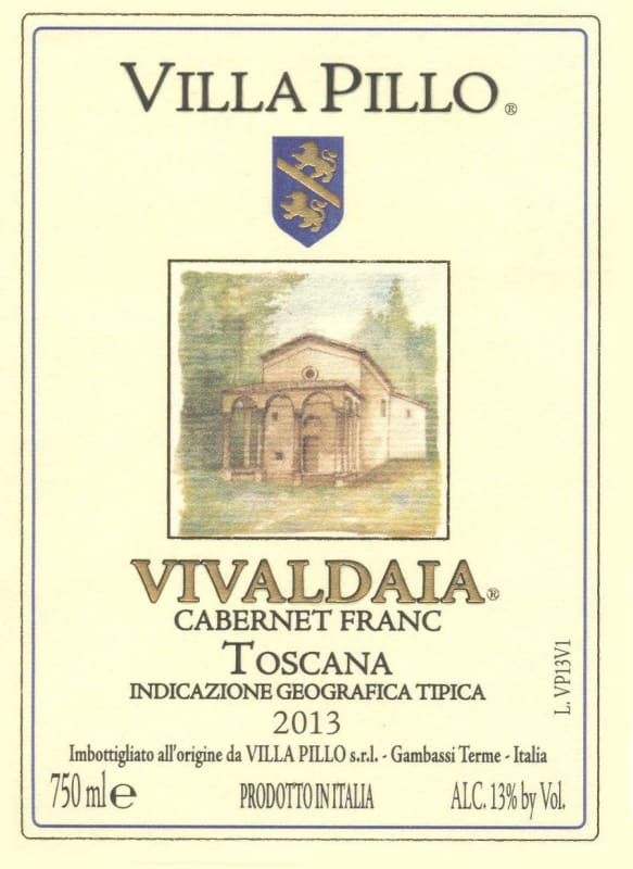 Villa Pillo Vivaldaia Cabernet Franc 2013 Front Label