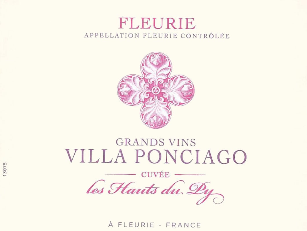 Villa Ponciago Fleurie les Hauts du Py 2012 Front Label