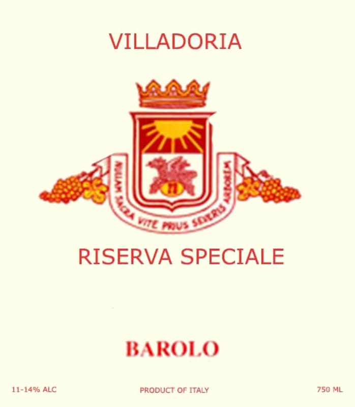 Villadoria Barolo Riserva Speciale 1975 Front Label