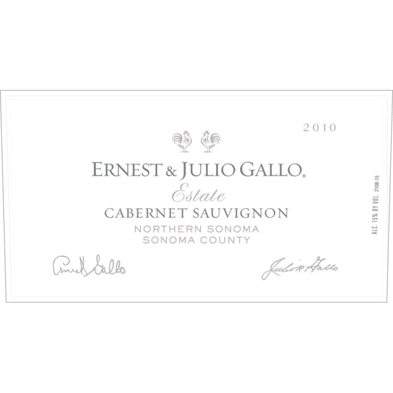 Gallo Estate Sonoma Cabernet Sauvignon 2010 Front Label