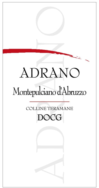 Villa Medoro Montepulciano d'Abruzzo Colline Teramane Adrano 2012 Front Label