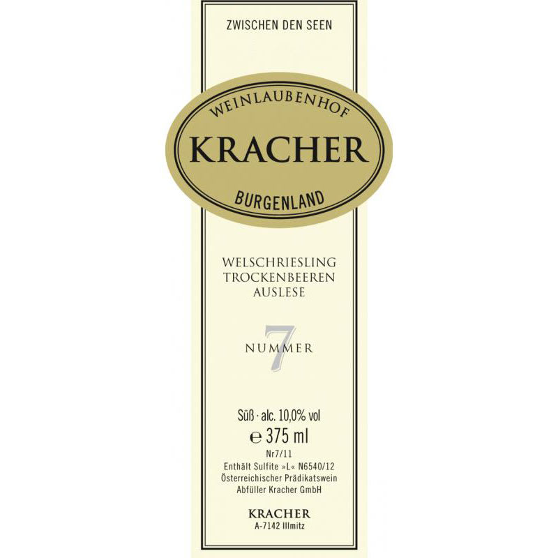Kracher Welschriesling Trockenbeerenauslese No. 7 (375ML half-bottle) 2007 Front Label