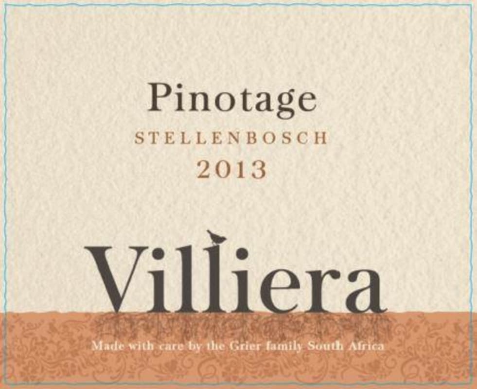 Villiera Pinotage 2013 Front Label
