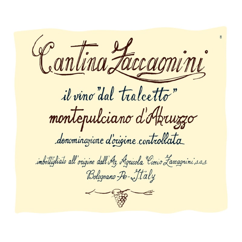 Zaccagnini Tralcetto Montepulciano d'Abruzzo 2014 Front Label