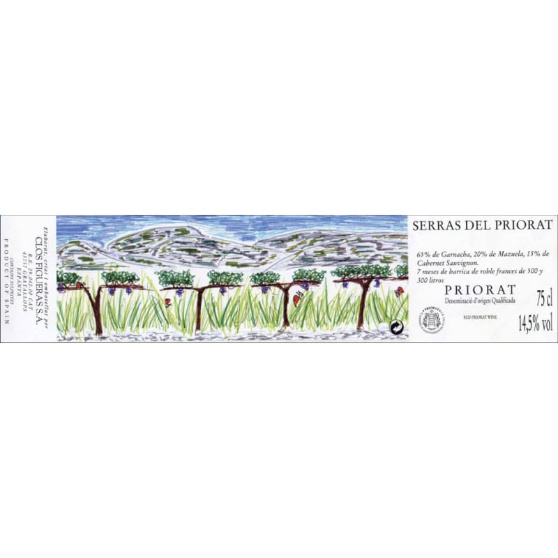 Clos Figueras Serras del Priorat 2014 Front Label