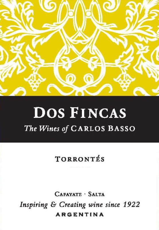 Vina Amalia Carlos Basso Dos Fincas Torrontes 2014 Front Label