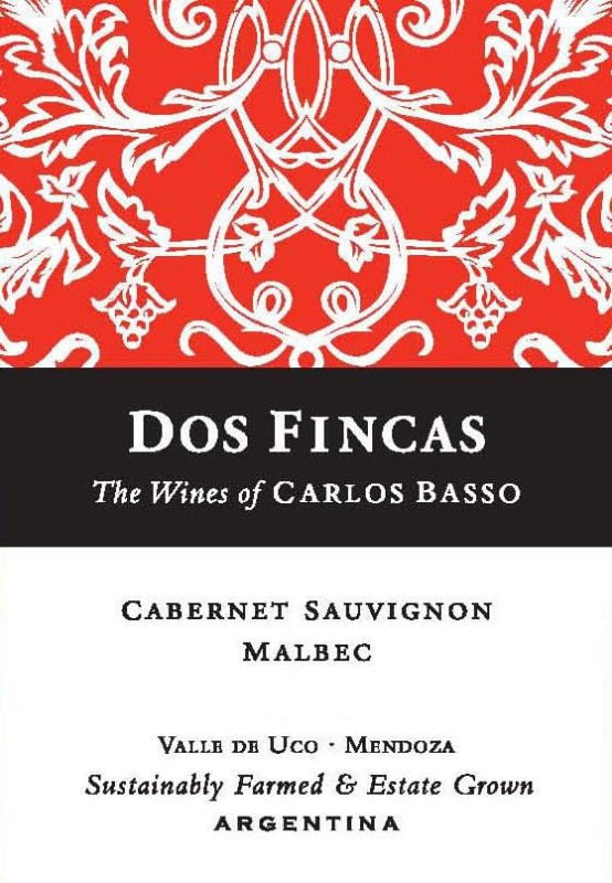 Vina Amalia Carlos Basso Dos Fincas Cabernet Sauvignon - Malbec 2014 Front Label