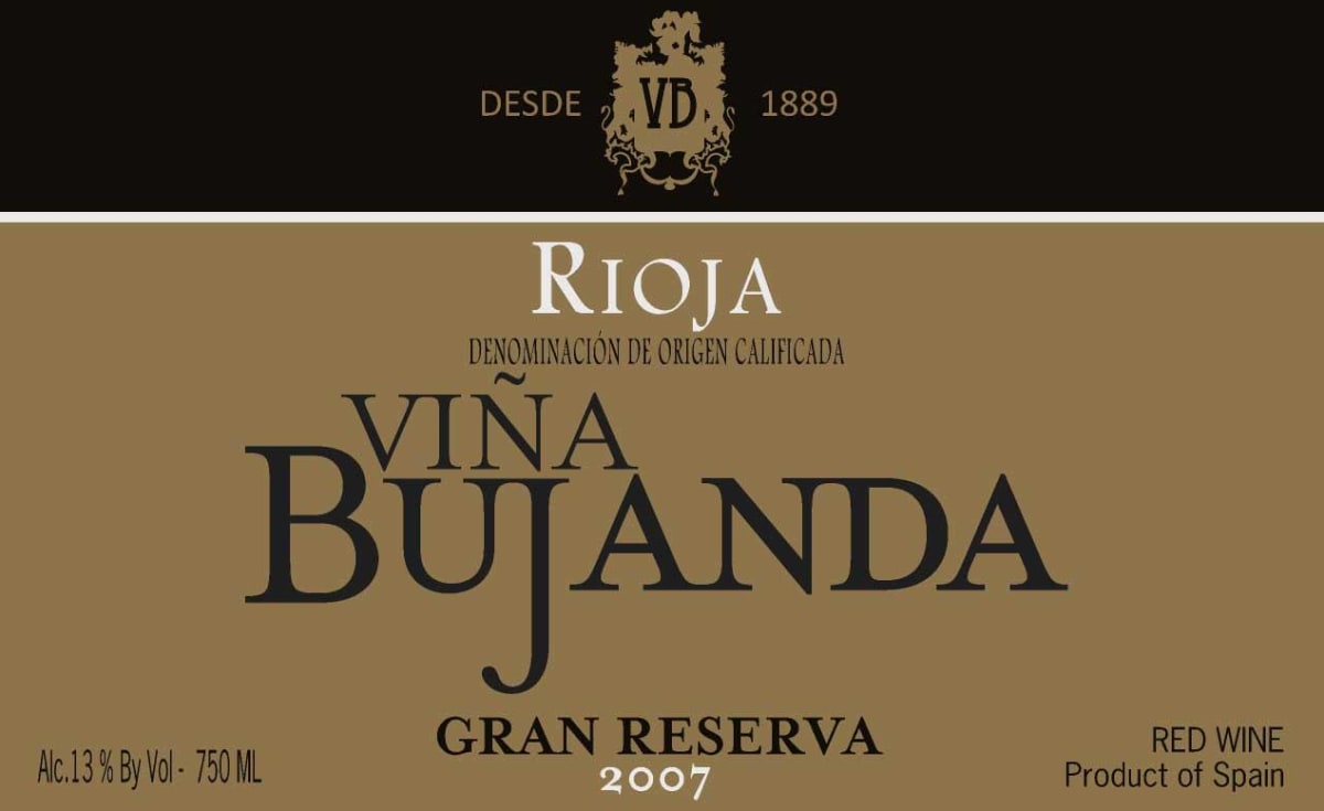 Vina Bujanda Gran Reserva 2007 Front Label