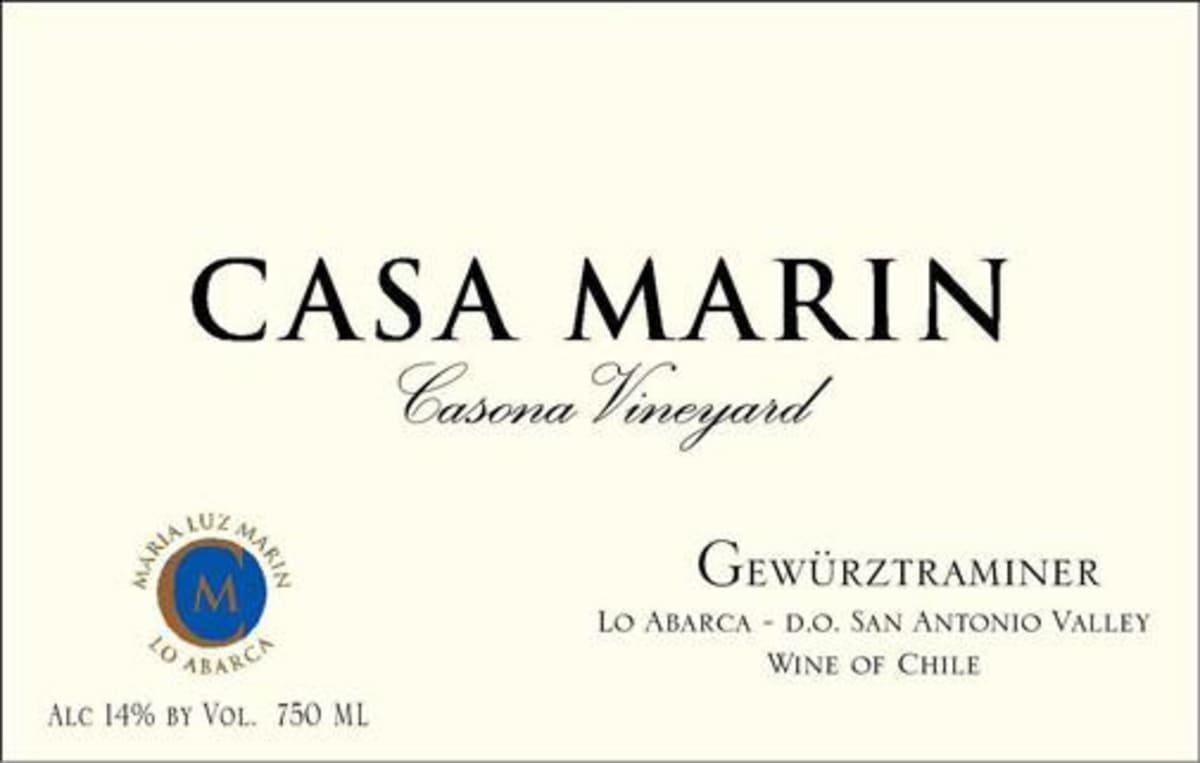 Casa Marin Casona Vineyard Gewurztraminer 2012 Front Label