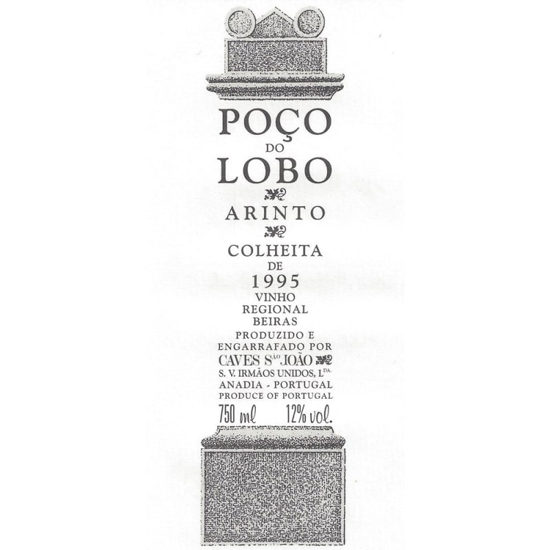Caves Sao Joao Poco do Lobo Branco 1995 Front Label