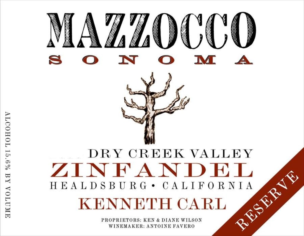 Mazzocco Kenneth Carl Reserve Zinfandel 2009 Front Label