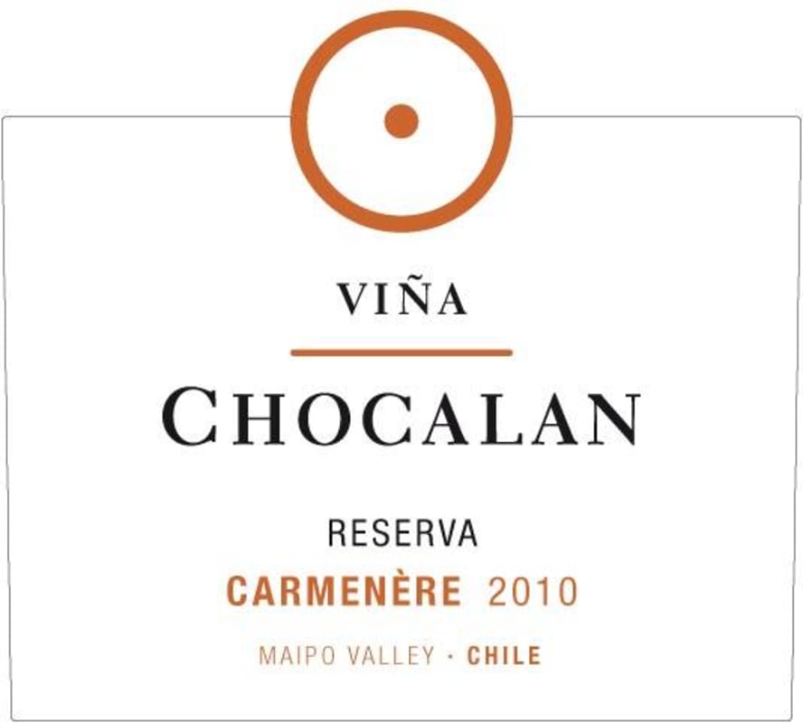 Vina Chocalan Reserva Carmenere 2010 Front Label