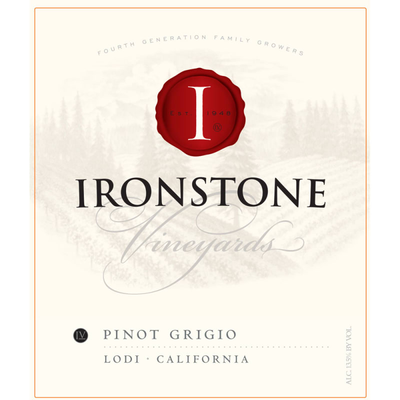 Ironstone Pinot Grigio 2015 Front Label