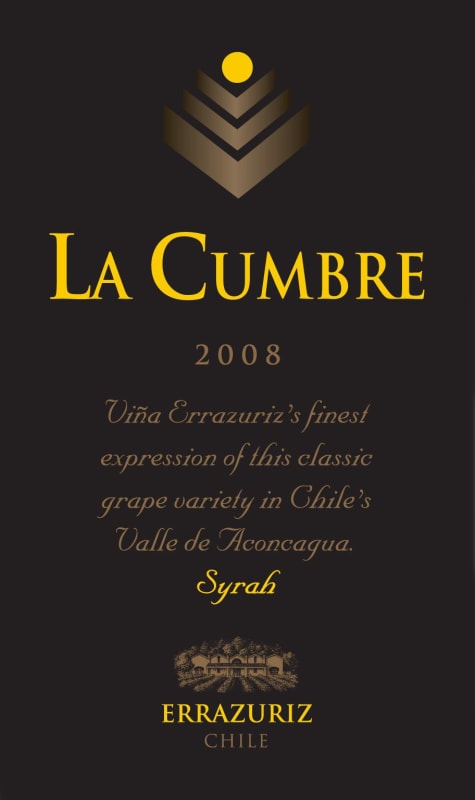 Errazuriz La Cumbre Syrah 2008 Front Label