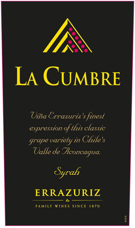 Errazuriz La Cumbre Syrah 2012 Front Label