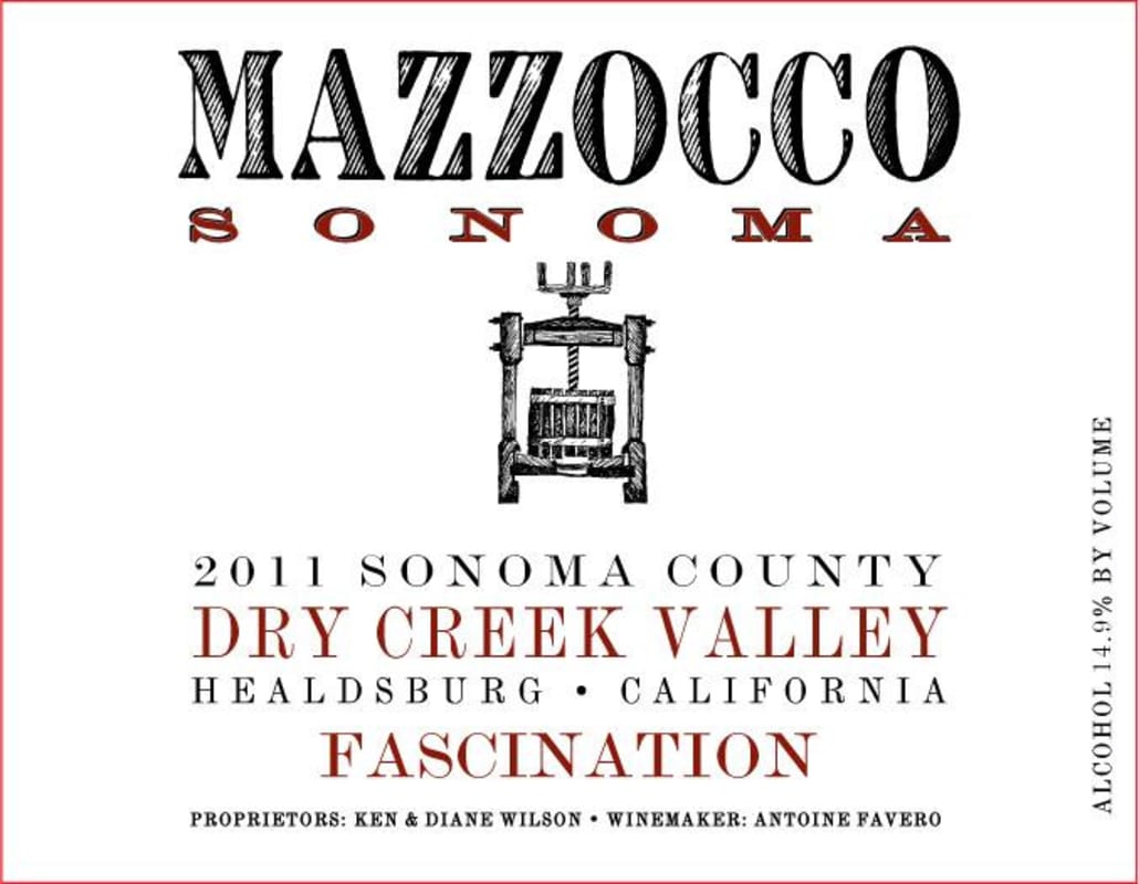 Mazzocco Fascination Blend 2011 Front Label