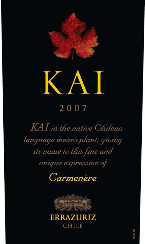 Errazuriz Kai Carmenere 2007 Front Label